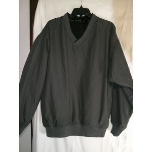 River's End Classic Gray V-Neck Golf Shell‎ Pullover Windbreaker Jacket Medium